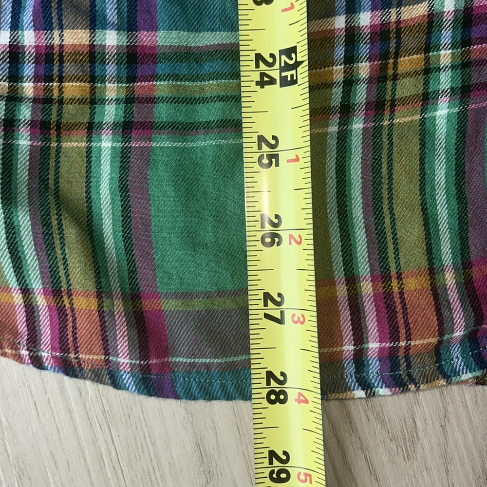 Chaps Ralph Lauren Women’s Cotton Button-Up Shirt 1X Green Plaid Lightweight - Picture 9 of 11